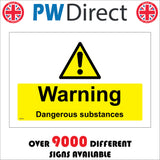 WS782 Warning Dangerous Substances Sign with Triangle Exclamation Mark