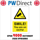 WS796 Smile You Are On Cctv Sign with Triangle Camera