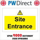 WS799 Site Entrance Sign with Triangle Exclamation Mark