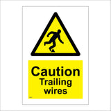 WS807 Caution Trailing Wires Sign with Triangle Falling Person