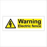WS823 Warning Electric Fence Sign with Triangle Lightning