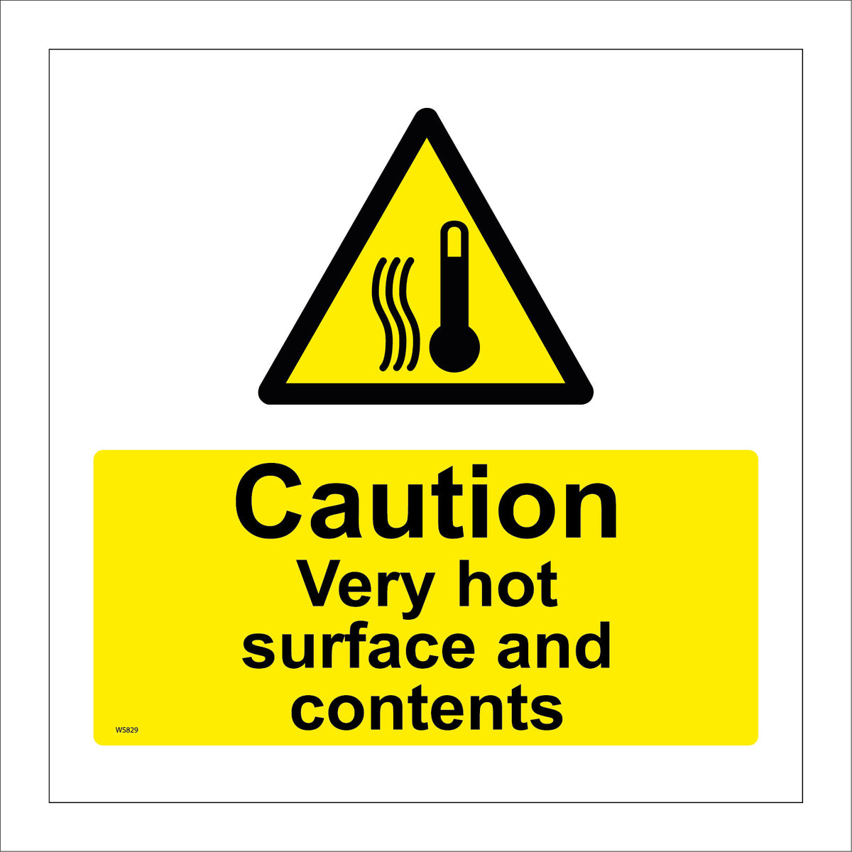 Caution Very Hot Surface And Contents Sign with Triangle Thermometer 3 ...