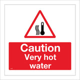 WS855 Caution Very Hot Water Sign with Triangle Thermometer 3 Squiggly Lines