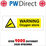 WS864 Warning Oxygen Store Sign with Triangle Gas Cannister