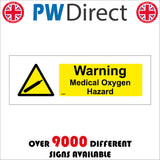 WS865 Warning Medical Oxygen Hazard Sign with Triangle Gas Cannister