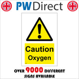 WS870 Caution Oxygen Sign with Triangle Exclamation Mark