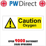 WS871 Caution Oxygen Sign with Triangle Exclamation Mark