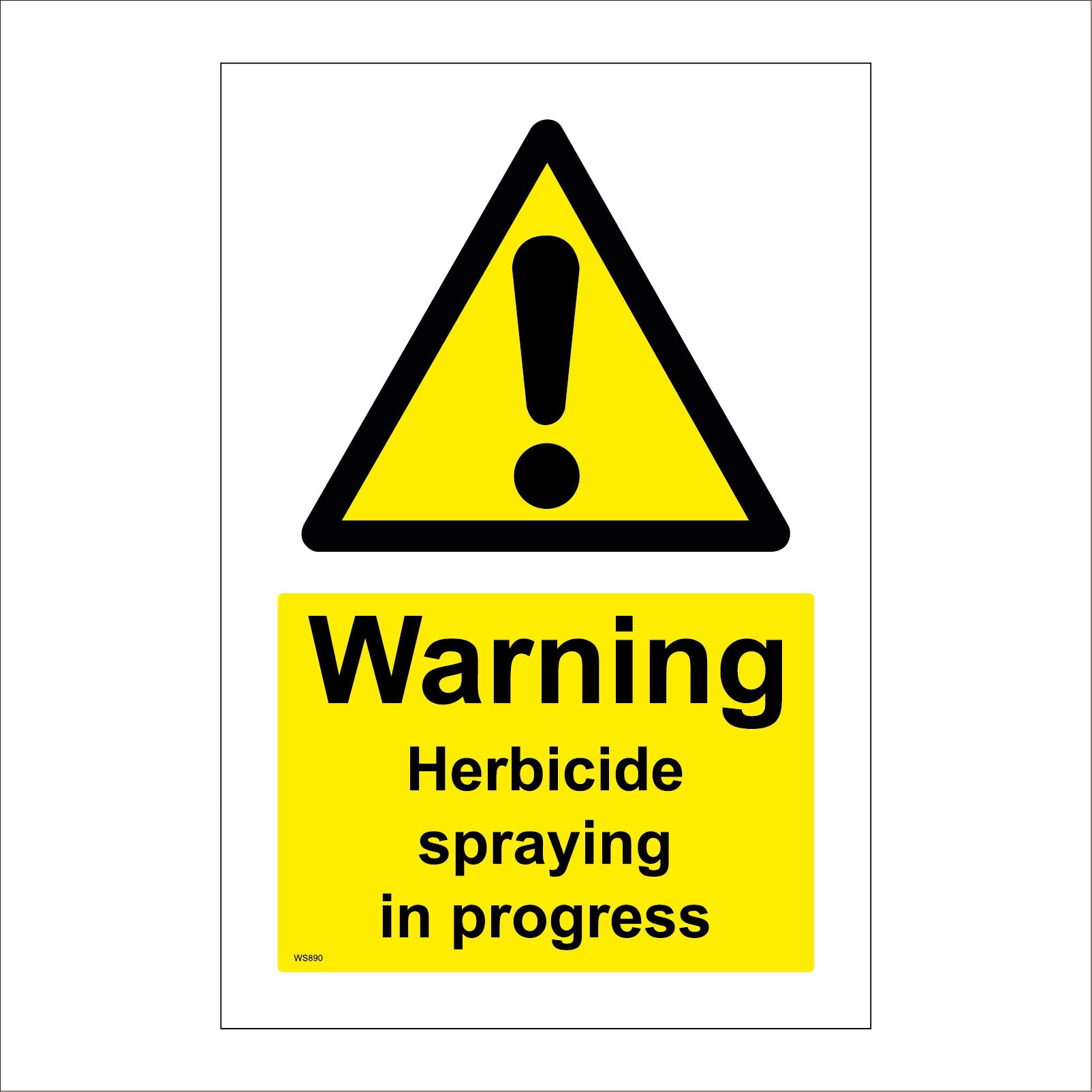 progress herbicide WS890 Warning Herbicide Spraying In Progress Sign with Triangle Exclam