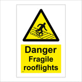 WS906 Danger Fragile Rooflights Sign with Triangle Person Roof
