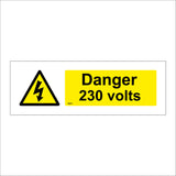 WS911 Danger 230 Volts Sign with Triangle Exclamation Mark