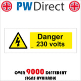 WS911 Danger 230 Volts Sign with Triangle Exclamation Mark