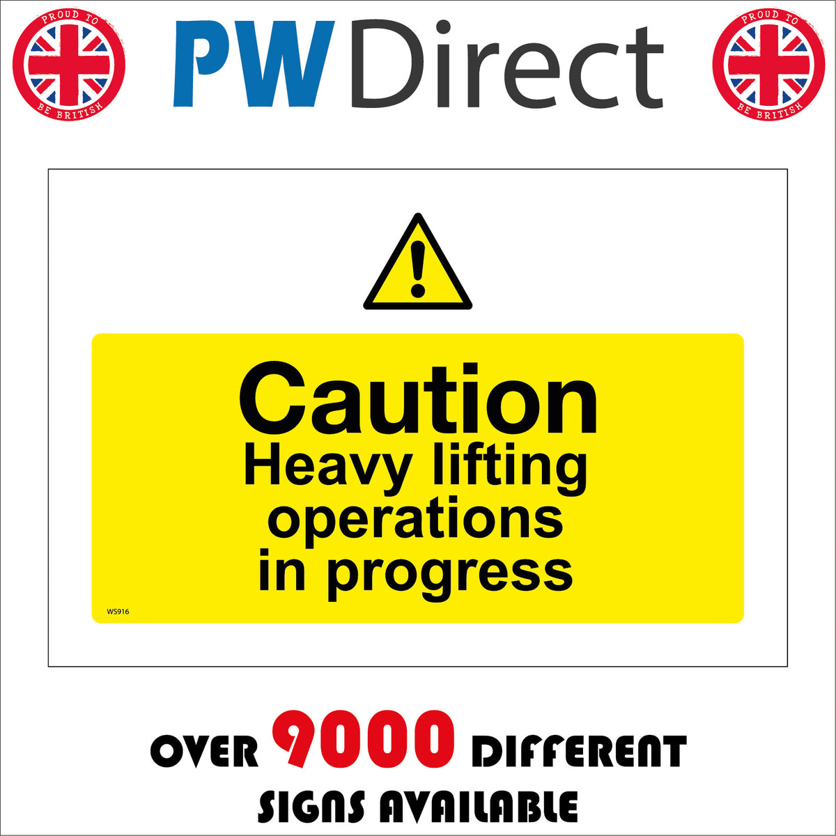 Caution Heavy Lifting Operations In Progress Sign with Triangle ...