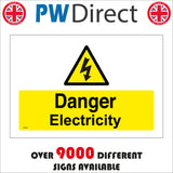 WS963 Danger Electricity Sign with Triangle Lightning Bolt