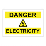 WS964 Danger Electricity Sign with Triangle Lightning Bolt