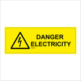 WS965 Danger Electricity Sign with Triangle Lightning Bolt