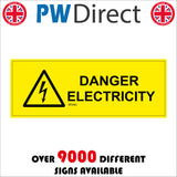 WS965 Danger Electricity Sign with Triangle Lightning Bolt