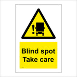 WT024 Blind Spot Take Care Sign with Exclamation Mark Lorry