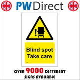 WT024 Blind Spot Take Care Sign with Exclamation Mark Lorry