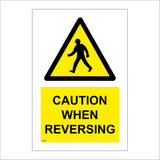 WT029 Caution When Reversing Sign with Triangle Person