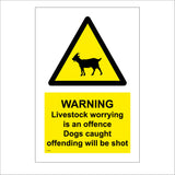 WT097 Warning Livestock Goat Worrying Offence Dogs Shot Farmers Animals Countryside