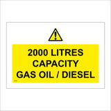 2000 Litres Capacity Gas Oil/Diesel Sign WT102
