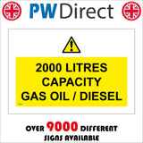 2000 Litres Capacity Gas Oil/Diesel Sign WT102
