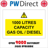 1000 Litres Capacity Gas Oil/Diesel Sign WT103