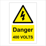 WT117 Danger 400 Volts Electricity Risk of Injury