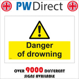 WT121 Danger Of Drowning Deep Water Do Not Swim