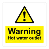 WT145 Warning Hot Water Outlet Heating Tank Plumbing