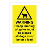 WT153 Warning Sheep Lambing All Gates Closed Dogs Lead