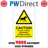WT208 Caution Pony Direct Descendant Satan Pet Peril