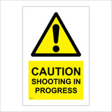 WT219 Caution Shooting In Progress Firing Range Target Weapons