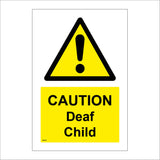 WT231 Caution Deaf Child Safety Drivers Speed Crossing School