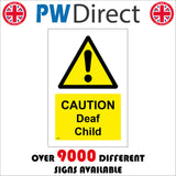 WT231 Caution Deaf Child Safety Drivers Speed Crossing School