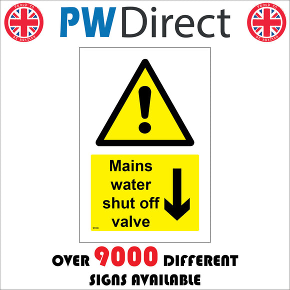 WT239 Mains Water Shut Off Valve Below Down Arrow
