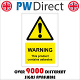 WT282 This Product Contains Abestos