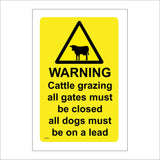 WT292 Warning Cattle Grazing Gates Closed Dogs On Lead