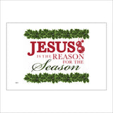 XM013 Jesus Is The Reason For The Season Sign with Baubles Holly