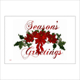 XM097 Seasons Greetings Sign with Bow Holly Flowers