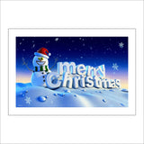 XM112 Merry Christmas Sign with Snowman Snowflakes
