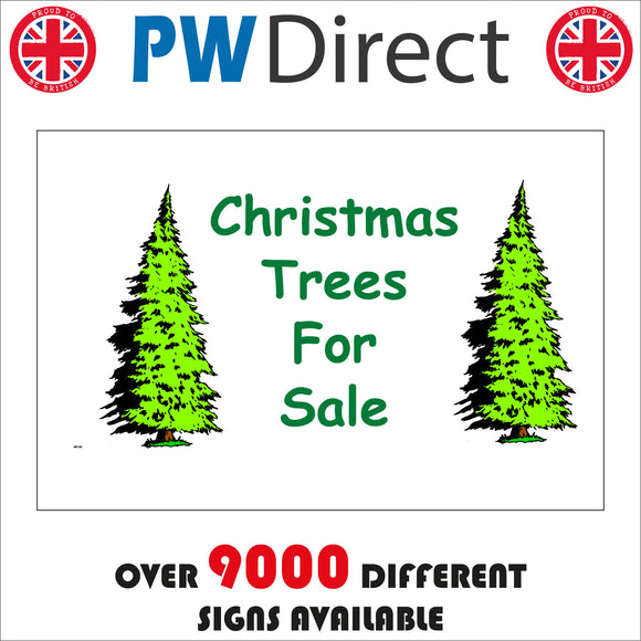 XM138 Christmas Trees For Sale Sign with 2 Christmas Trees