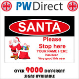 XM153 Santa Please Stop Here Sign with Santa Toys Sack