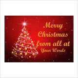 XM169 Merry Christmas From All At **************S Sign with Tree Stars Baubles