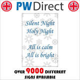 XM197 Silent Night Holy Night All Is Calm All Is Bright  Sign with Snowflakes