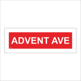 XM227 Advent Ave Sign
