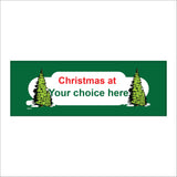 XM249 Christmas At Family Name Personalise Me Bespoke Choice Words Sign with Father Christmas Tree