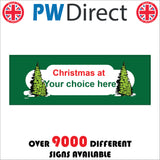 XM249 Christmas At Family Name Personalise Me Bespoke Choice Words Sign with Father Christmas Tree