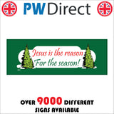 XM250 Jesus Is The Reason For The Season Sign with Christmas Trees