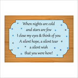 XM274 When Nights Are Cold Wish You Were Here Gift Love Loss Winter Christmas Family